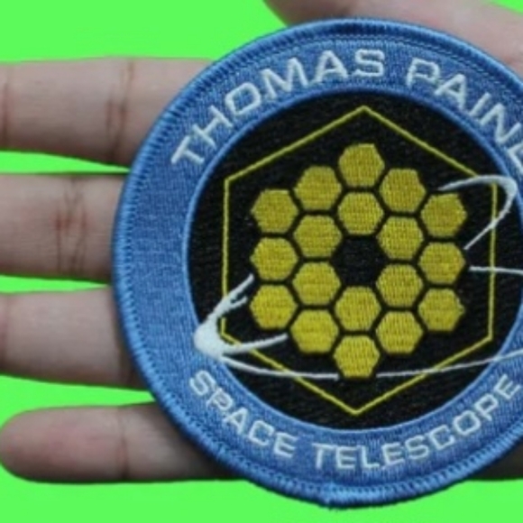 For All Mankind Patch Thomas Paine Space Telescope Embroidered Iron On, 3.5" Dia - Picture 2 of 4